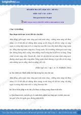 Đề thi giữa kì 2 Văn 9 - Đề số 5 - Chương trình cũ